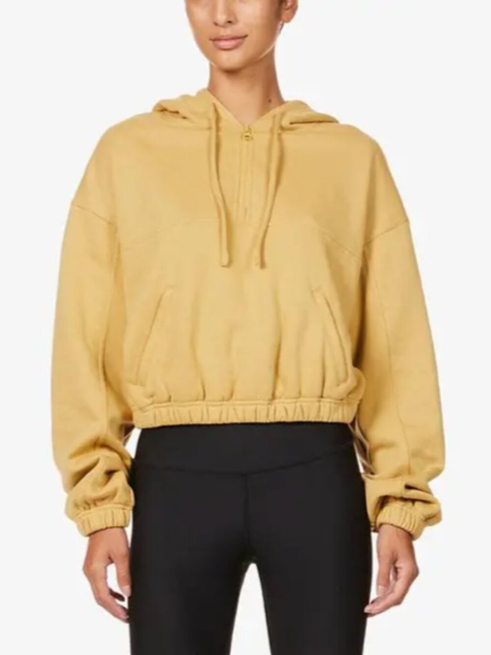 Alo Yoga Stadium Half Zip Crop Hoodie Size S